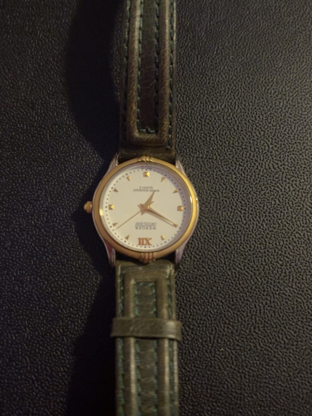 Men's Classic Gold-Tone Watch with Brown Leather Strap